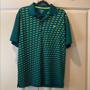 Masters Green dri fit Polo Shirt with Yellow Accents size medium